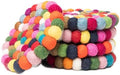 Round Felt Ball Coasters - 100% Merino Wool Table Coasters - Felt