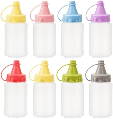 8 Pcs Mini Condiment Squeeze Bottles 1 OZ Ketchup Bottle Plastic Sauce