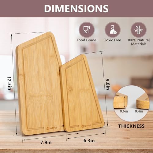 Mountain-Shaped Bamboo Cutting Board Set - 2 Pack (12.3" & 9.8")