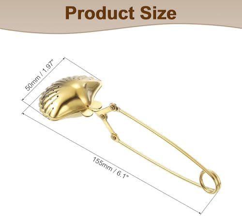 uxcell Seashell Snap Tea Ball Infuser with Handle, Loose Tea Steeper