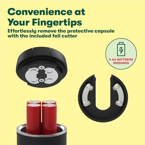 bella Electric Wine Opener, Automatic Bottle Opener, Black