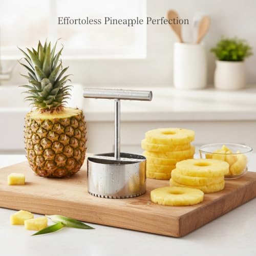 Multipurpose Stainless Steel Fruit Corer and Slicer for Pineapples