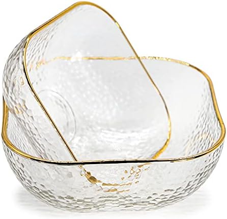TOSSOW Square Glass Mixing Bowl Set of 2, Serving Bowls All Purpose