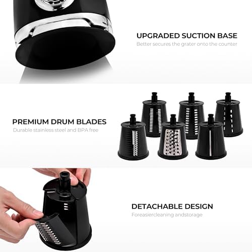 SUSTEAS Rotary Cheese Grater Hand Crank