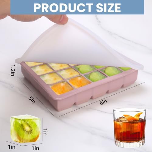 Silicone Ice Cube Tray 4 Pack - EASY RELEASE ice cube tray with lid