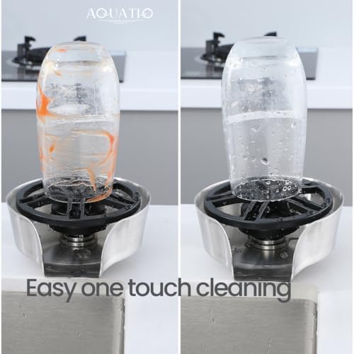2 in1 Glass Rinser for Kitchen Sink, Stainless Steel Cup Cleaner