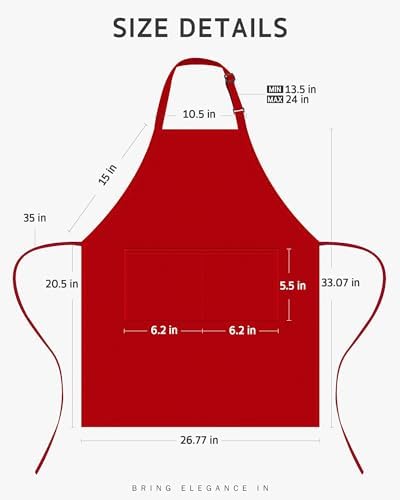 Syntus Chef Apron for Men Women with Pockets, Thick Grilling BBQ Apron