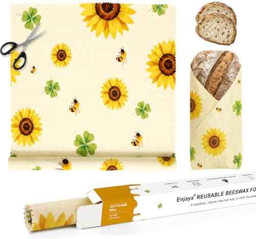 14 x 55 Inch Beeswax Wrap Roll, Sunflower