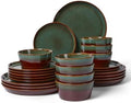 Pokini Ceramic Plates and Bowls Sets for 8, 24pcs Dinnerware Sets, Dish Set