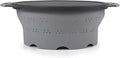 Dexas 10" Collapsible Silicone Colander in Cool Grey, Kitchen Strainer by Dexas