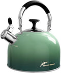 2.5 Qt Green Whistling Stovetop Tea Kettle