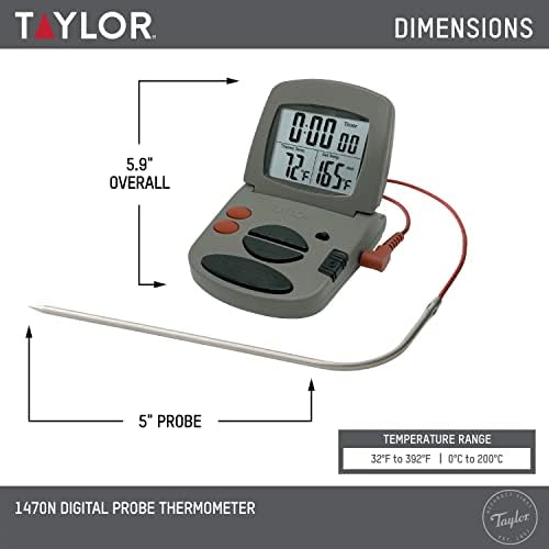 Taylor Programmable Digital Meat Thermometer with Timer