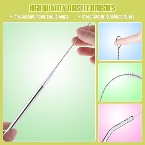 Reusable Straw Cleaner Brush Set - 8PCS Extra Long 12 inch