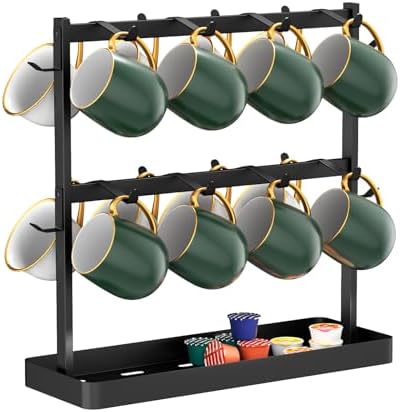 Coffee Mug Holder for Countertop 20 Hooks Mug Tree Rack Cups Hanger