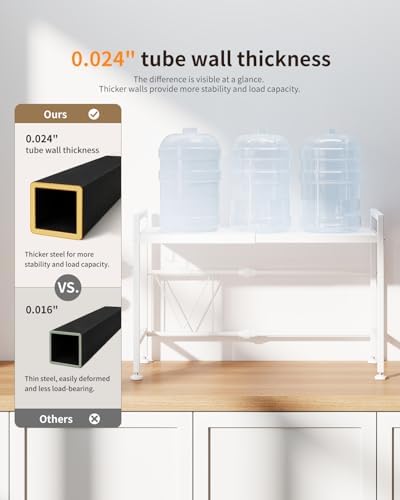 2-Tier Expandable Microwave Countertop Shelf, White