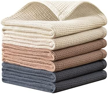 QUILTINA Dish Towels Set, 100% Cotton Waffle Weave Kitchen Towels