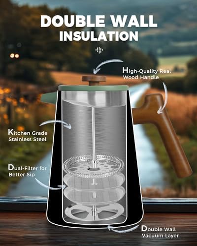 POLIVIAR 34 oz French Press Coffee Maker