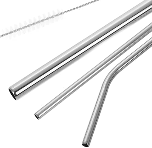 Drinking Straw Set with Cleaning Brush and Case Stainless Steel