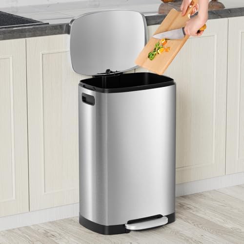 KdbK 13 Gallon Stainless Steel Kitchen Trash Can