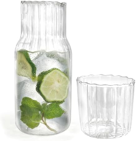 Lily's Home Vintage Style Bedside Night Water Carafe with Tumbler