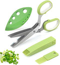 Herb Scissors Set,Multipurpose 5 Blade Kitchen Herb Cutter with Safety