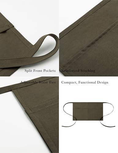 Chef Apron with 2 Large Pockets and Extra Ties