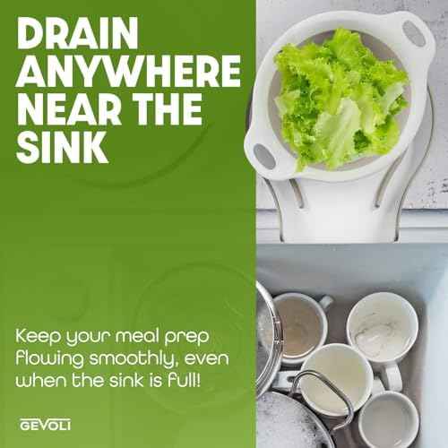 Gevoli 2-in-1 Large Collapsible Colander with Self-draining Base Set