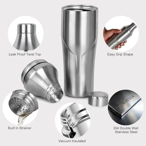 Lexenic Portable Double Wall Insulated Cocktail Shaker Set