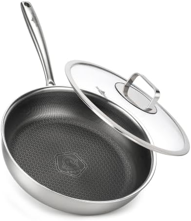 12 Inch Nonstick Frying Pan with Lid,Titanium Frying Pan,non-stick