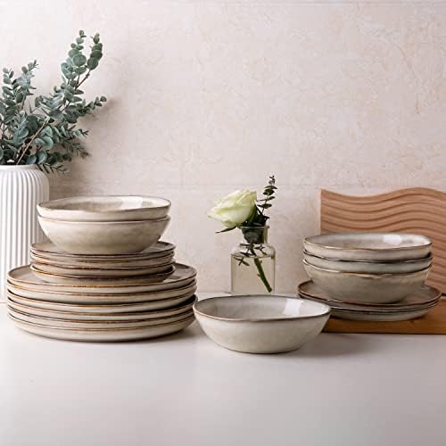 AmorArc Ceramic Dinnerware Sets for 12,36Pcs Plates and Bowls Sets Dishes