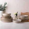 AmorArc Ceramic Dinnerware Sets for 4, 12Pcs Plates and Bowls Sets