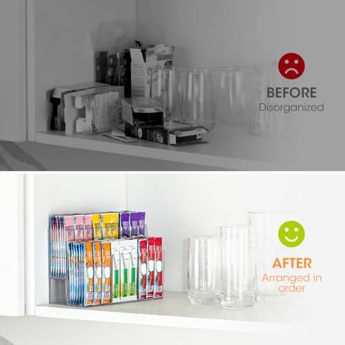 AIEVE Magnetic Drink Packet Organizer, 2-Tier Fridge Organizer