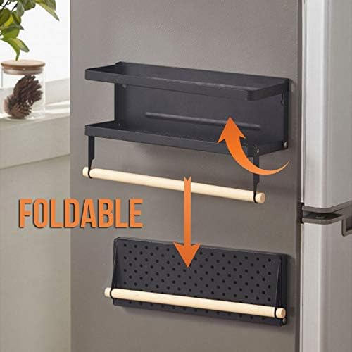 Jolitac Magnetic Fridge Spice Rack, Black-Small