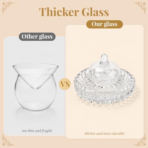 Extra Thick High Quality Glass Caviar Serving Set Divided Serving Bowl