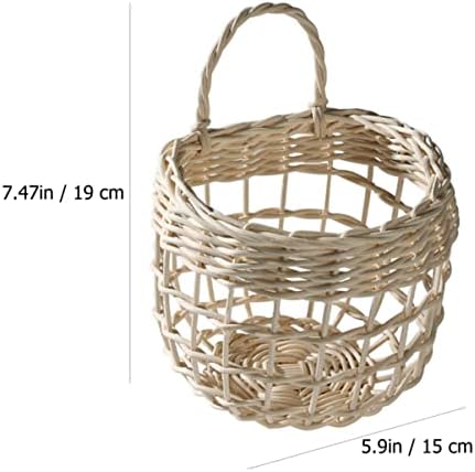 STOBAZA 2 pcs Wedding Garlic Wall Woven Hanging Baskets Handwoven