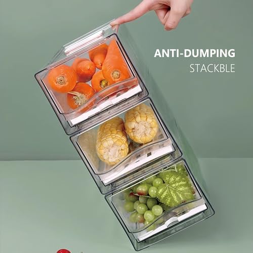 2 Pack Fruit Storage Containers with Strainer, Clear