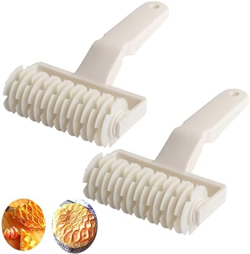2 Pack DelloidMaz Pastry Lattice Roller Cutter, Pie Pizza Cookie Dough