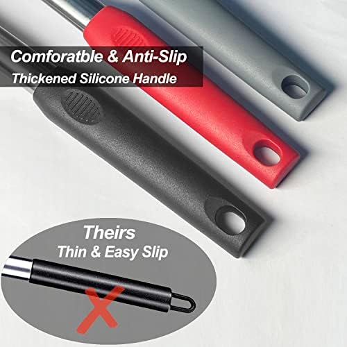 2 Pack Spatulas, Solid & Slotted Silicone Spatula Set, Stainless Steel
