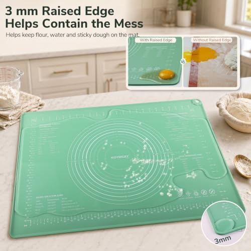 KOYMILEY Platinum Silicone Pastry Mat with Measurements, 24 x 16 in