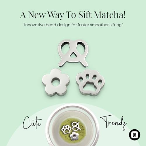 Matcha Sifting with 3 Stainless Steel Agitation Beads, Food-Grade