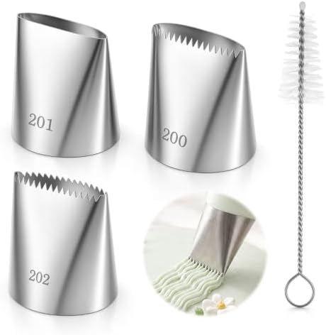 Extra Large Basketweave Piping Tips Set, Seamless, Cleaning Brushes