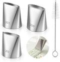 Extra Large Basketweave Piping Tips Set, Seamless, Cleaning Brushes