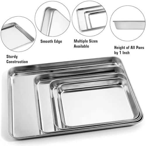 Stainless Steel Baking Sheet with Silicone Mat Set