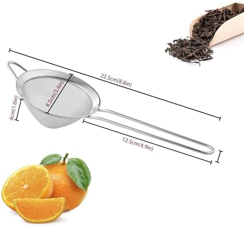 9 Pack Fine Mesh Strainer, OLULU Stainless Steel Cocktail Strainer Set