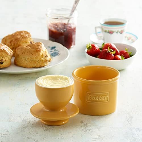 Butter Bell Crock by L. Tremain French Ceramic Butter Keeper, Yellow