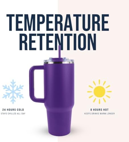 Hogg Big Swig 40oz Tumbler with Handle and Straw - Purple, 40 oz
