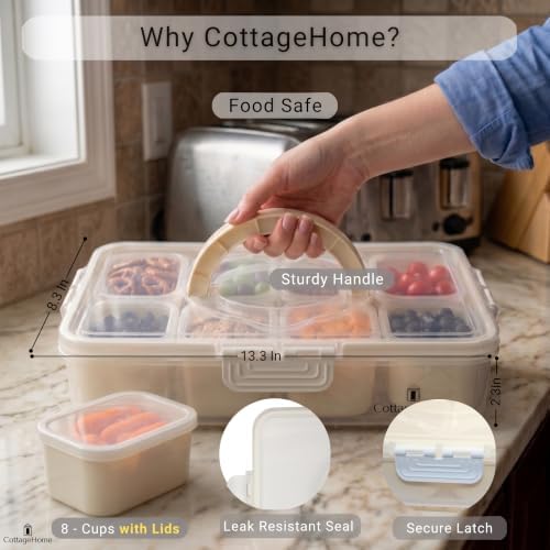 Snackle Box Container with 8 Compartments & Individual Lids – Divided