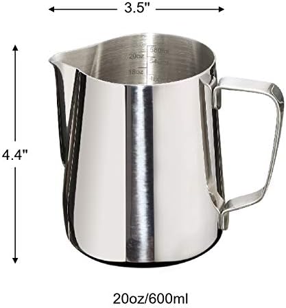 Milk Frothing Pitcher 20oz Stainless Steel Cup Perfect for Latte Art