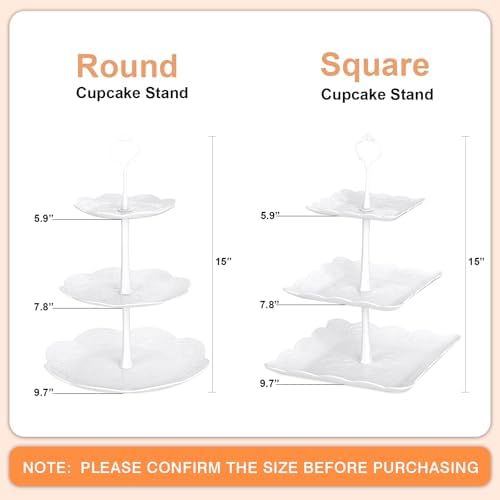 Mwellewm 10Pcs Cupcake Stand,Dessert Table Display Set, 4 White 3