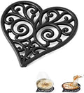 Black Heart Cast Iron Trivet for Kitchen & Dining - Romantic